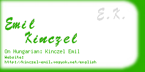emil kinczel business card